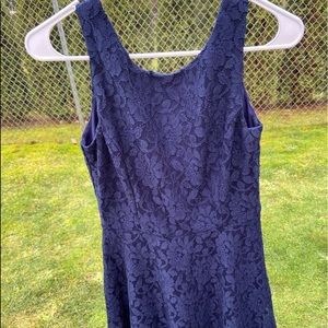 Speechless blue lace low back dress ends just above knee fits size 6-8